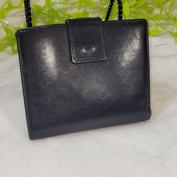 Authentic Gucci Black Lambskin Leather & Bamboo Compact Wallet - Picture 4 of 17